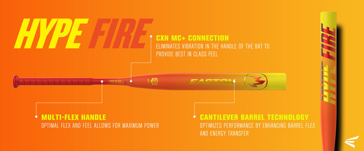2026 Easton Hype Fire End-Loaded 2-Piece 12.75" USA (ASA) Slowpitch Softball Bat: ESA6HFL Bats Easton 