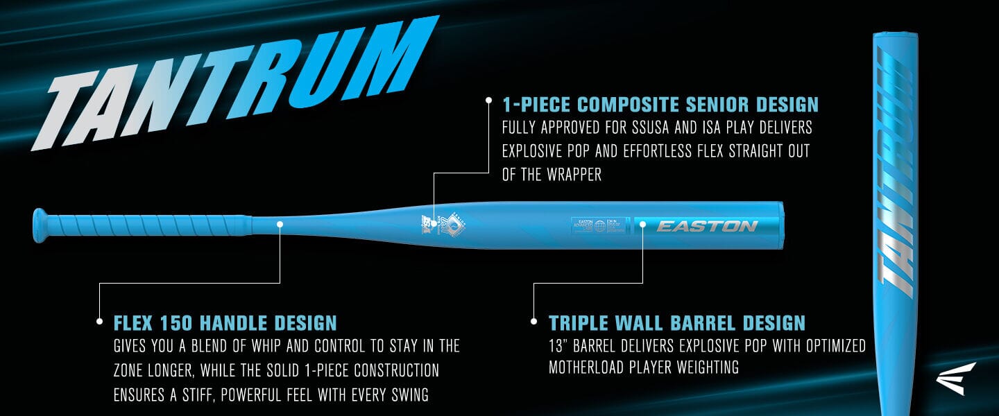 2026 Easton Tantrum MotherLoad 1-Piece SSUSA Senior Slowpitch Softball Bat: ESS6TNT1X Bats Easton 