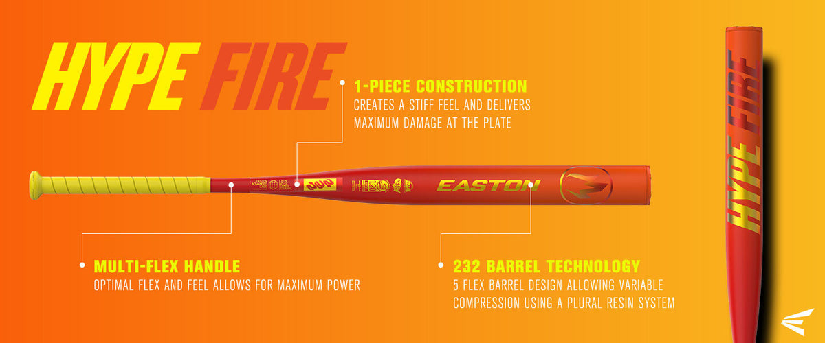 2026 Easton Hype Fire End-Loaded 1-Piece 13" USSSA Slowpitch Softball Bat: ESU6HF1L Bats Easton 