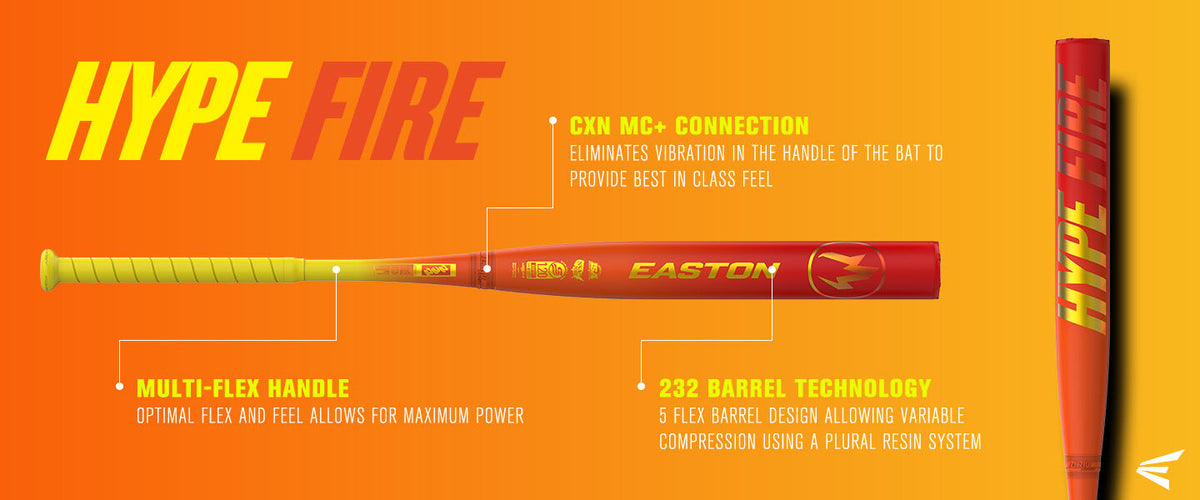 2026 Easton Hype Fire End-Loaded 2-Piece 12.75" USSSA Slowpitch Softball Bat: ESU6HFL Bats Easton 