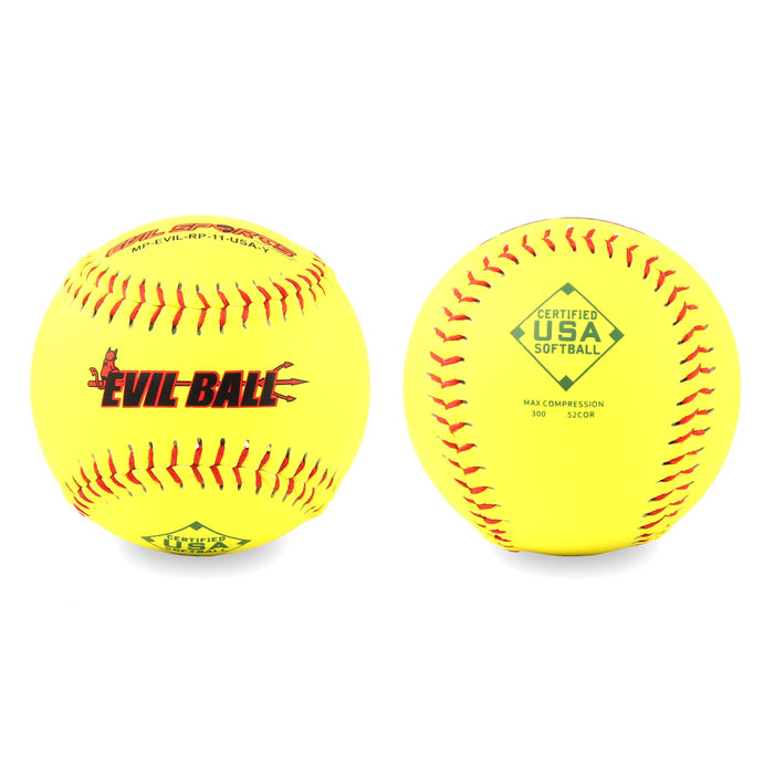 Evil Sports Trump 11” USA (ASA) Leather Softball .52-300 - One Dozen: 1397416 Balls Evil Sports 
