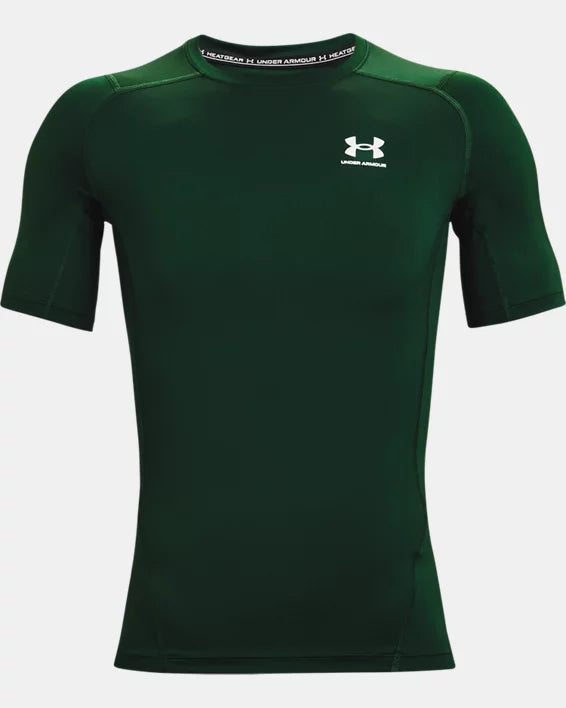 Under Armour Men&#39;s HeatGear® Short Sleeve Shirt: 1361518 Apparel Under Armour Forest Green Small 