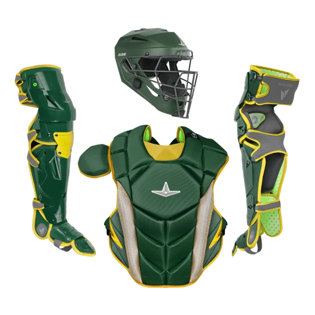 All-Star MVP-PRO SERIES™ YOUTH CATCHING SET: CKCC-5-SML Equipment All-Star Dark Green/Gold 