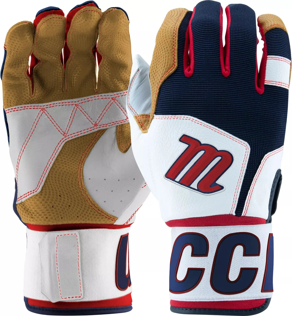 Marucci MBG2BKSM Adult Blacksmith Full Wrap Batting Gloves: USA Equipment Marucci 