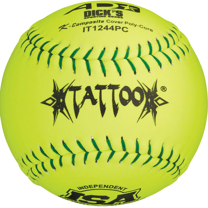 AD Starr Tattoo 44-400 12 Inch ISA (Green Stitch) Slowpitch Softball 