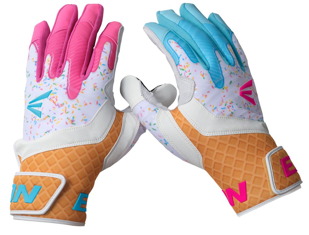 Easton Walk-Off Ethos Sugar Rush Youth Batting Gloves (Light Blue-Pink): WOBGY25 Equipment Easton Youth Medium Light Blue-Pink 