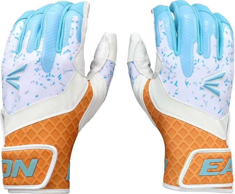 Easton Walk-Off Ethos Sugar Rush Youth Batting Gloves (Light Blue): WOBGY25 Equipment Easton Youth Large Light Blue 