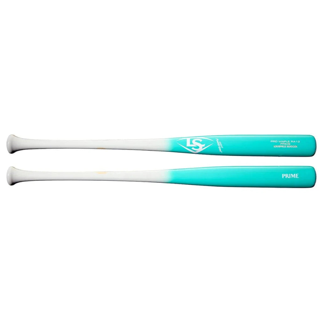 Louisville Slugger Pro Prime Maple RA13 Teal/White Wood Baseball Bat: