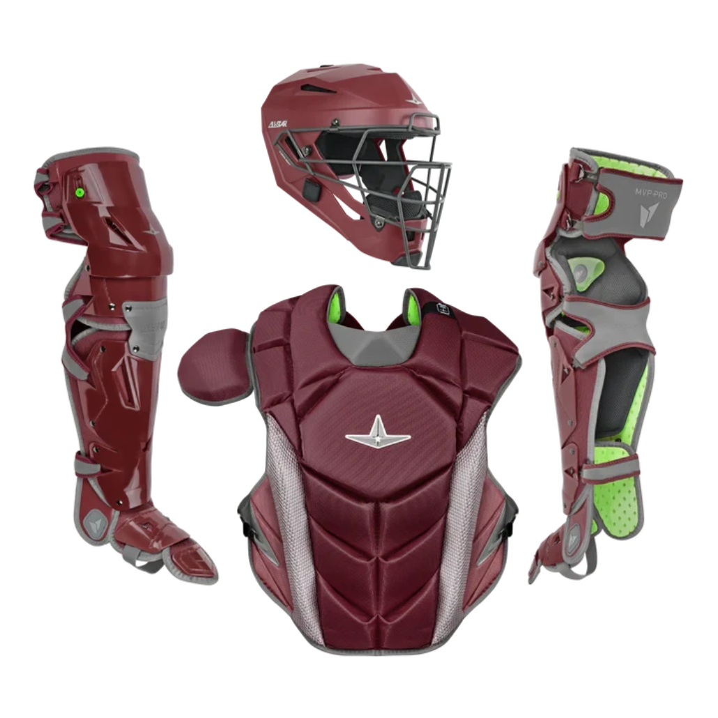 All-Star MVP-PRO SERIES™ ADULT CATCHING SET: CKCC-5-LGE Equipment All-Star Maroon/Graphite 