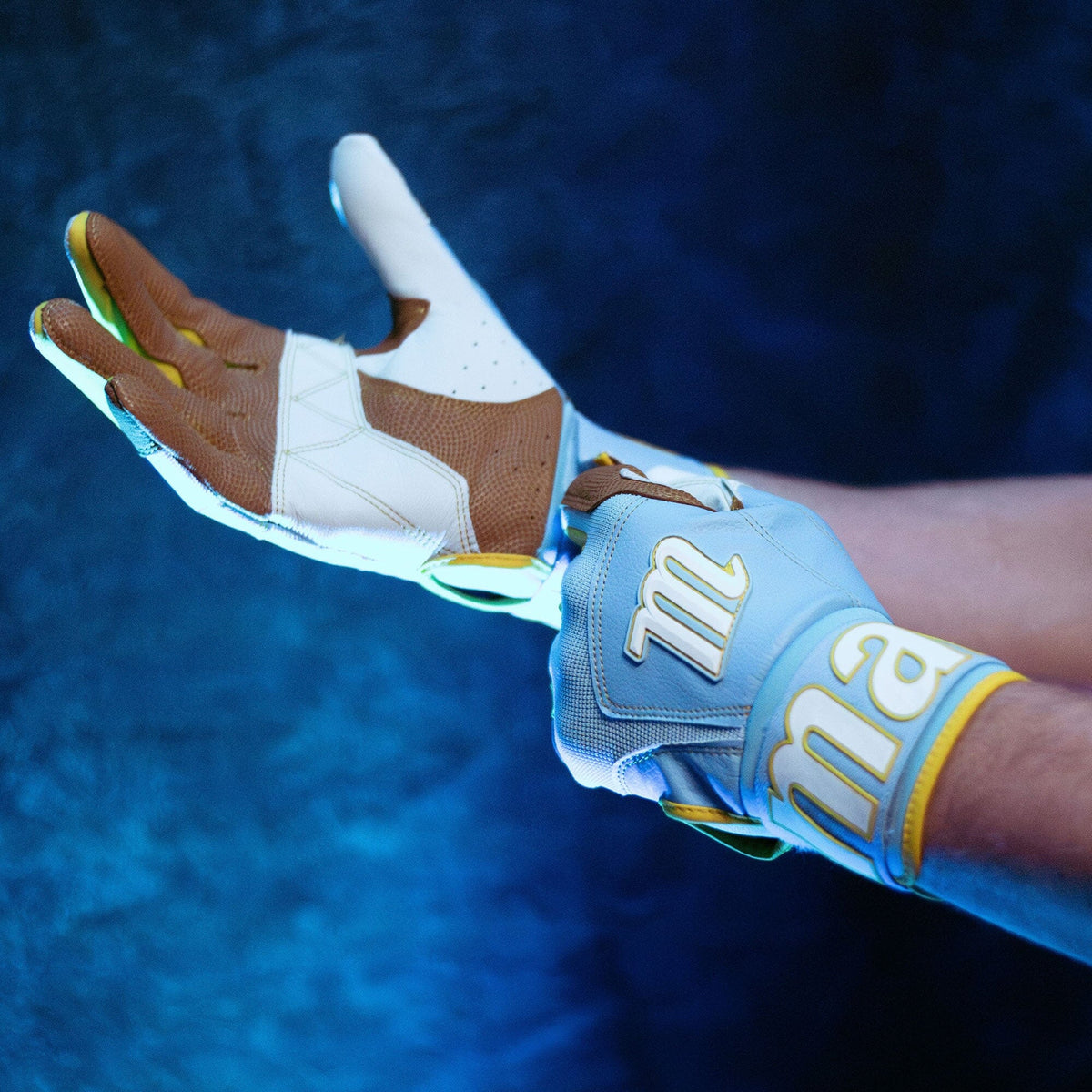 Marucci MBG2BKSM Adult Blacksmith Full Wrap Batting Gloves: Columbia-Navy Equipment Marucci 