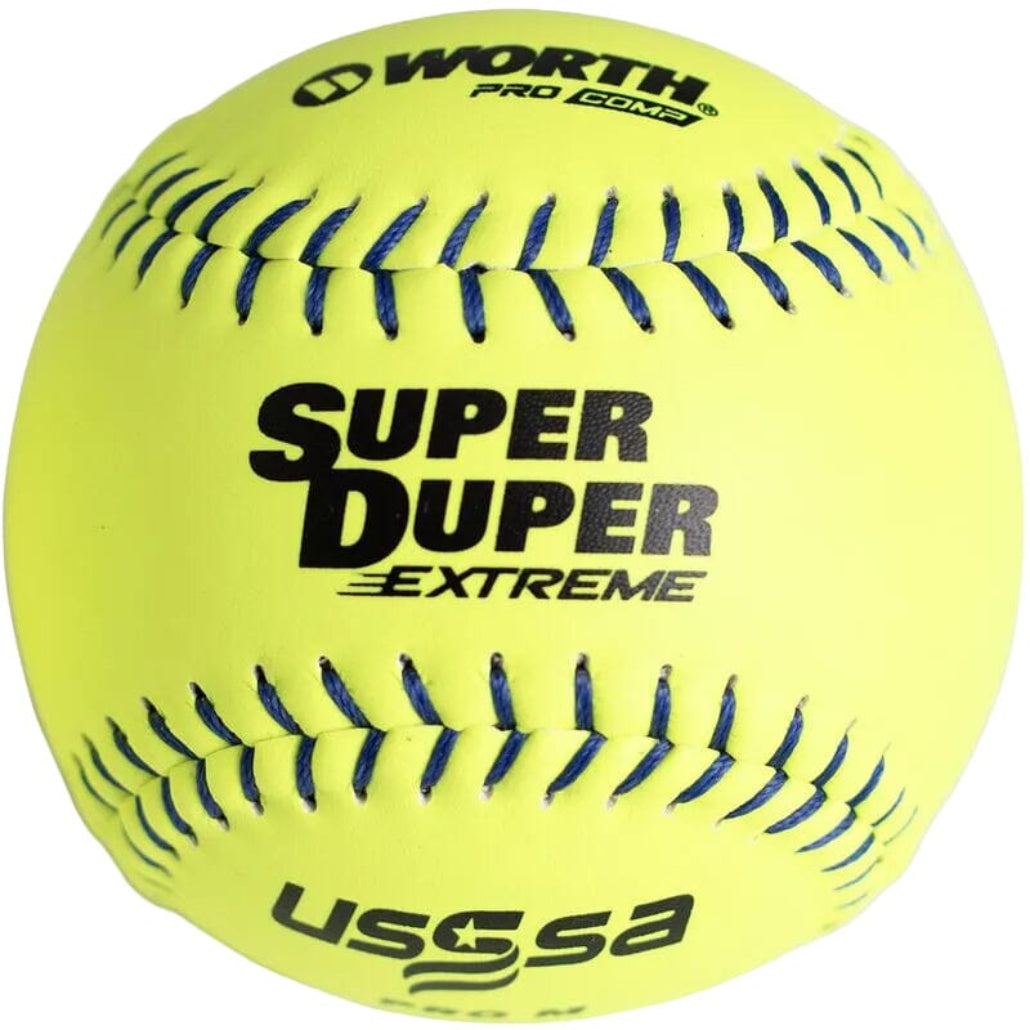 Worth Super Duper Extreme Pro Comp 12 inch PRO M USSSA Slowpitch Softball (Dozen): MLSDB12C Balls Worth 