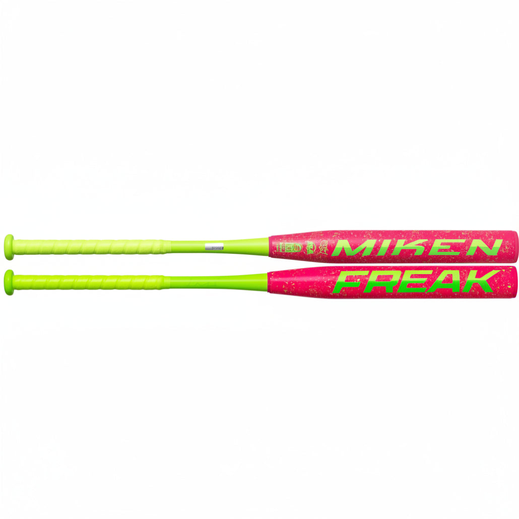 2026 Miken Freak Splatter USSSA Balanced 2-Piece Slowpitch Softball Bat: MSU6FRKB Bats Miken 