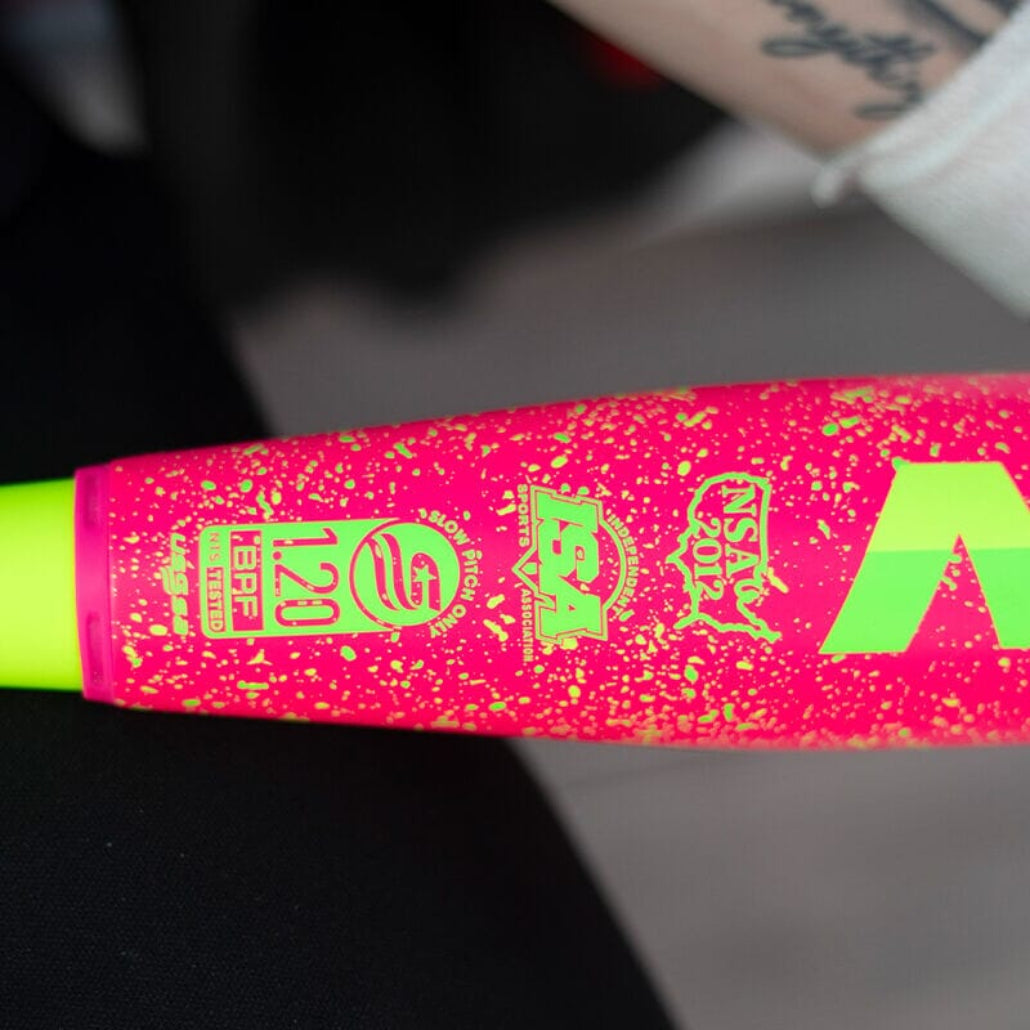 2026 Miken Freak Splatter USSSA Balanced 2-Piece Slowpitch Softball Bat: MSU6FRKB Bats Miken 