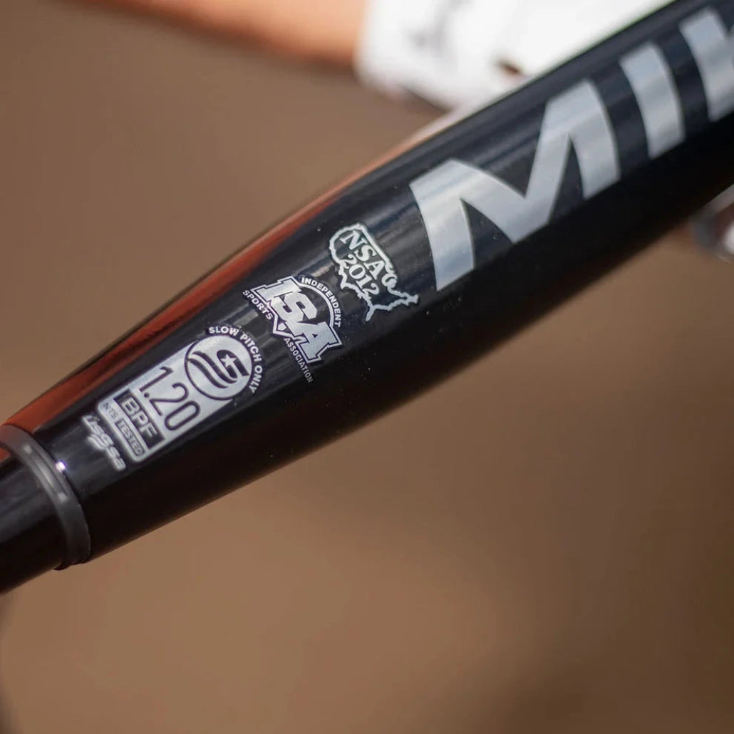 2026 Miken Freak Black USSSA Maxload 2-Piece Slowpitch Softball Bat: MSU6FKBLKL Bats Miken 