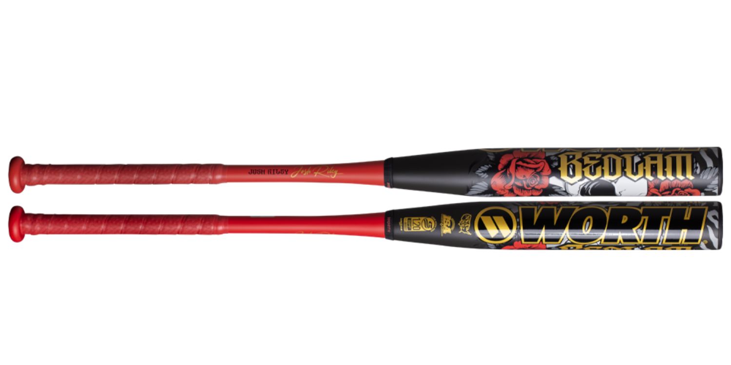 2026 Worth Bedlam Josh Riley 12" XXL End-Load USSSA 2-Piece Slowpitch Softball Bat : WSU6JRB12X Bats Worth 