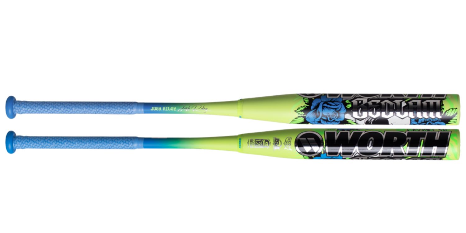 2026 Worth Bedlam Josh Riley 12.5" XL End-Load USSSA 2-Piece Slowpitch Softball Bat : WSU6JRBEDL Bats Worth 