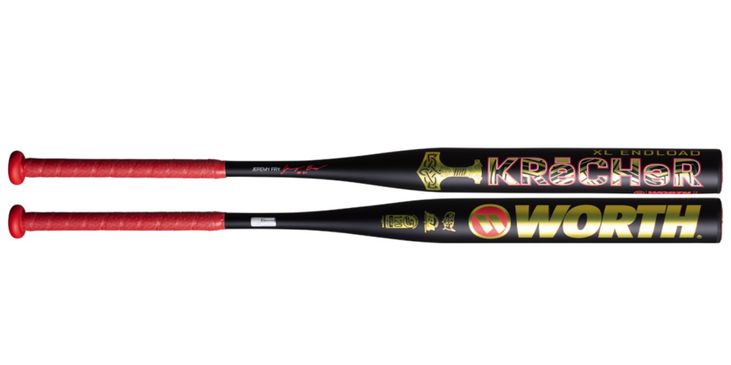 2026 Worth KReCHeR XL Jeremy Fry 12.75" End-Load USSSA 1-Piece Slowpitch Softball Bat : WSU6KJF1L Bats Worth 