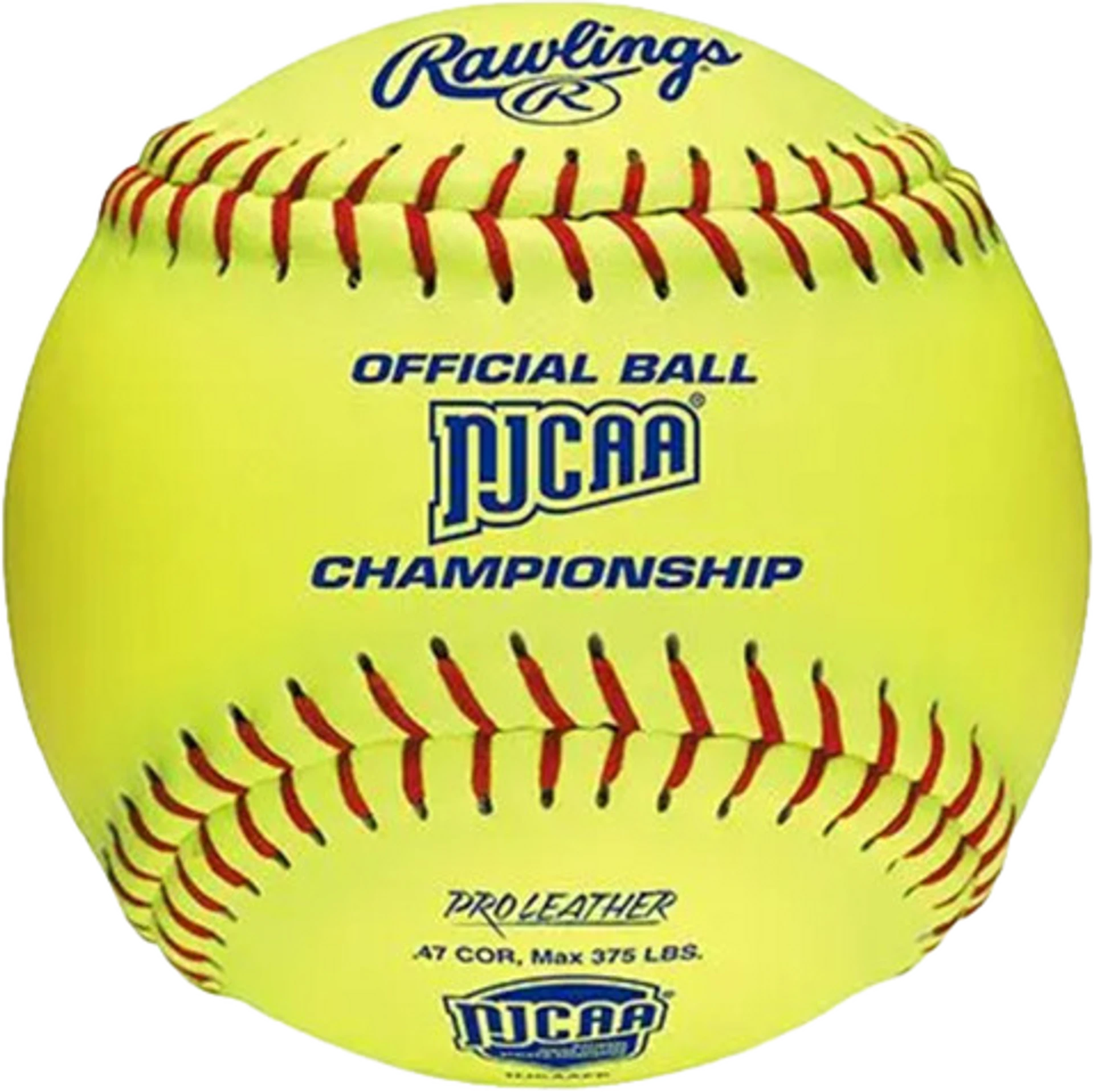 Rawlings 12 Inch NJCAA Championship 47/375 Leather Fastpitch Softballs (Dozen): NJCAAFP Balls Rawlings 