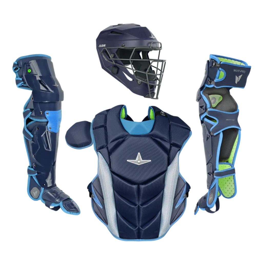 All-Star MVP-PRO SERIES™ ADULT CATCHING SET: CKCC-5-LGE Equipment All-Star Navy/Sky Blue 
