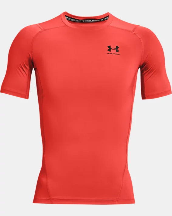 Under Armour Men&#39;s HeatGear® Short Sleeve Shirt: 1361518 Apparel Under Armour Orange Small 