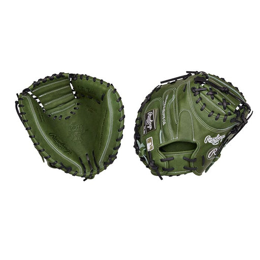 Rawlings Heart-of-the-Hide Military Green 34” Baseball Catcher’s Mitt: PROCM41MG Equipment Rawlings 