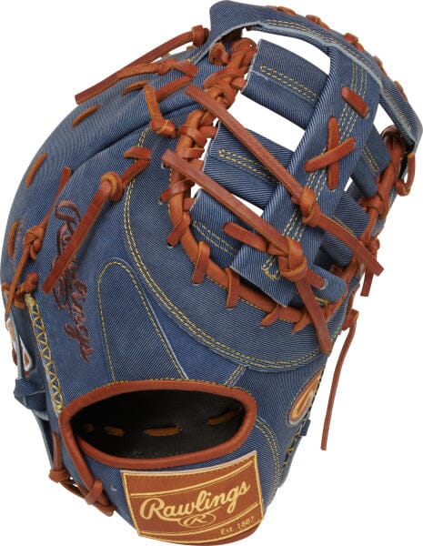 Rawlings Heart-of-the-Hide Denim Edition Baseball First Base Mitt 13&quot;: PRODCTD Equipment Rawlings 