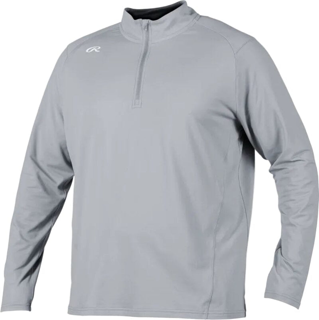 Rawlings Lightweight Adult Quarter-Zip Long Sleeve Pullover: RQZP Apparel Rawlings X-Large Blue Gray 