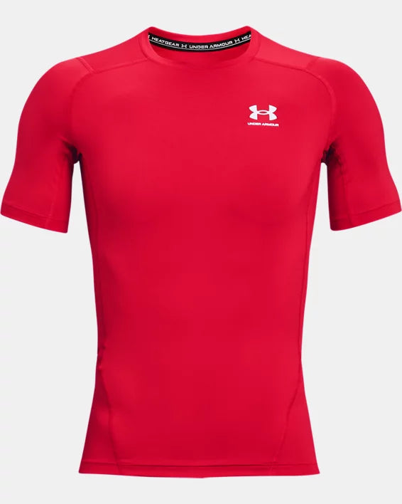 Under Armour Men&#39;s HeatGear® Short Sleeve Shirt: 1361518 Apparel Under Armour Red Small 