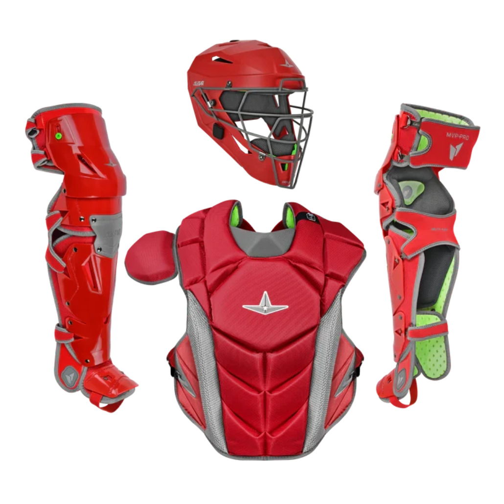All-Star MVP-PRO SERIES™ YOUTH CATCHING SET: CKCC-5-SML Equipment All-Star Scarlet/Graphite 