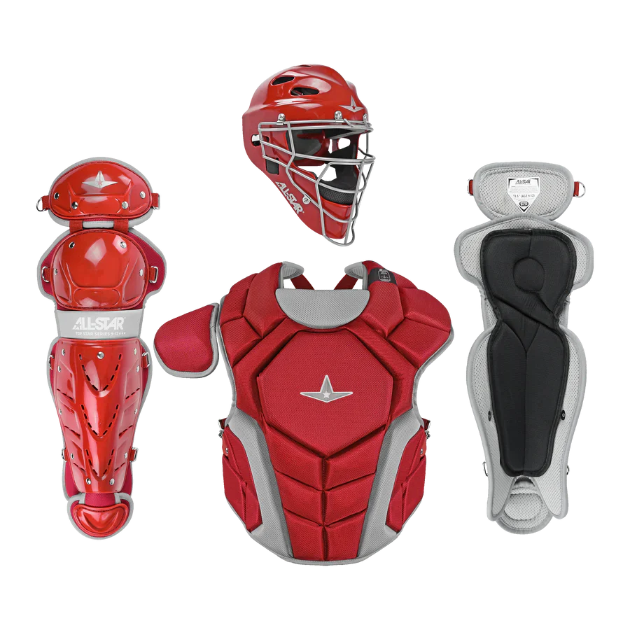 All-Star Top Star Series Baseball Catcher’s Set Ages 7-9: CKCC-TS-79 Equipment All-Star Scarlet 