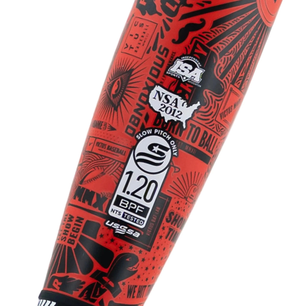 2026 Victus Nox Red 2-Piece Balanced USSSA Slowpitch Softball Bat: VSPNX2NU Bats Victus 