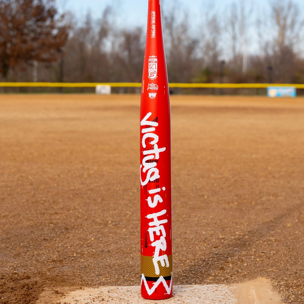 2026 Victus Vandalized Red 1-Piece End-Loaded USSSA Slowpitch Softball Bat: VSPVA1YU Bats Victus 
