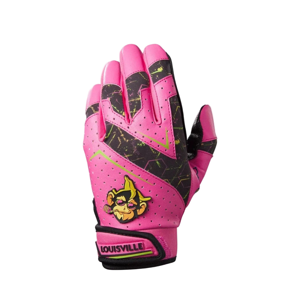 Louisville Slugger Party Animals Youth Genuine V2 Batting Gloves: WB5761601 Equipment Louisville Slugger Youth Small Hot Pink/Black 
