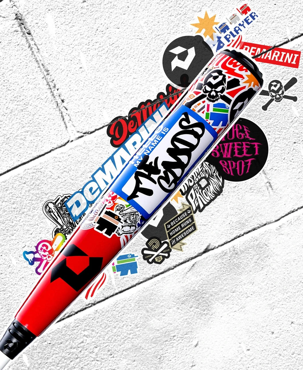 2026 DeMarini The Goods "Sticker Bomb" (-3) BBCOR Adult Baseball Bat 2 5/8”: WBD2653010 Bats DeMarini 
