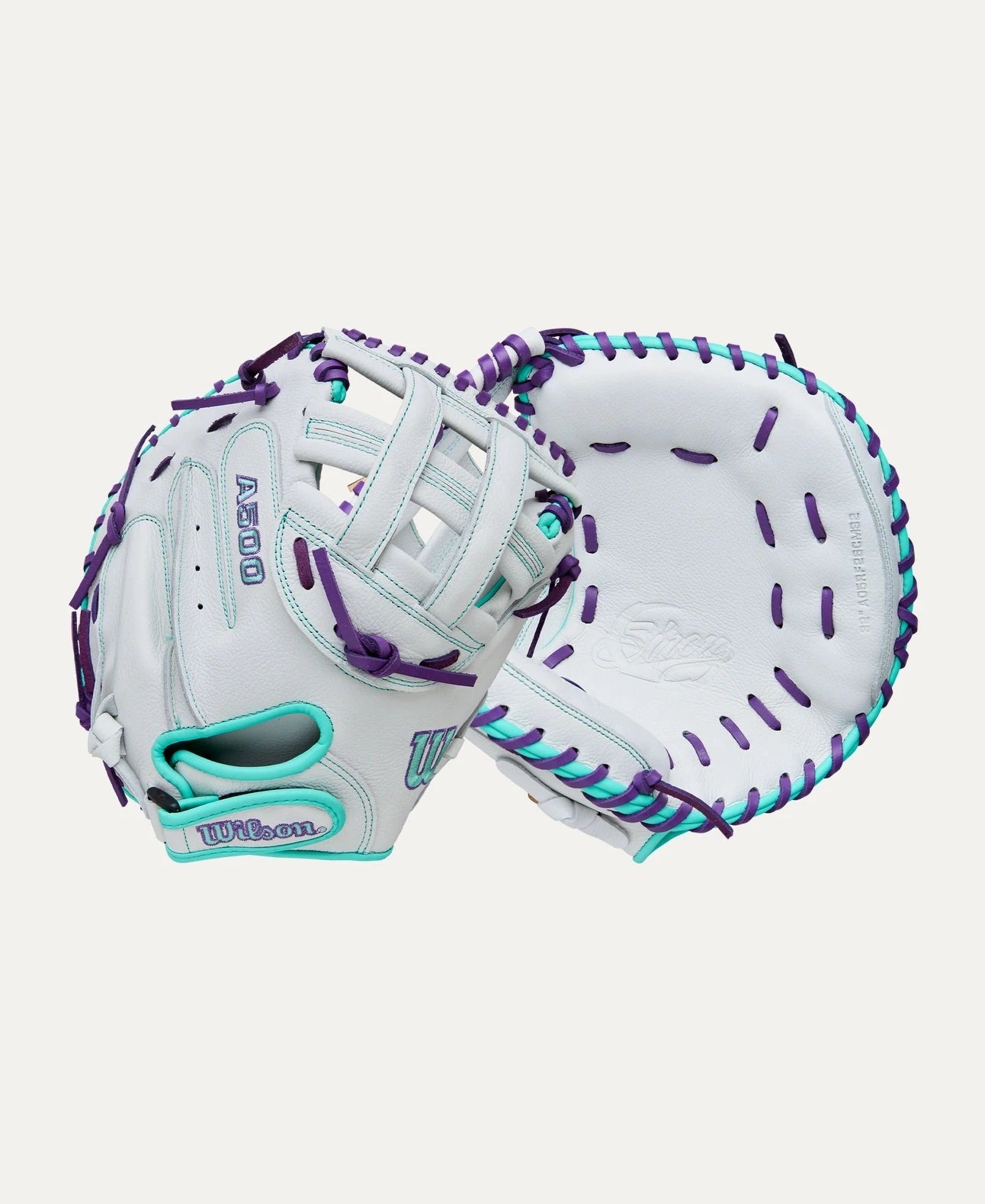 2026 Wilson A500™ Siren™ 32” Youth Fastpitch Softball Catcher’s Mitt: WBW10356332 Equipment Wilson Sporting Goods Wear On Left 