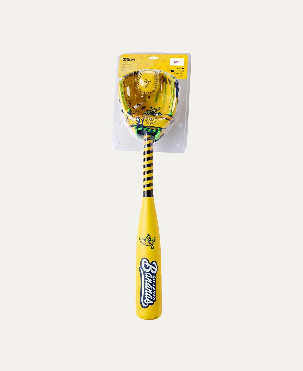 2026 Wilson Savannah Bananas™ A200® 10” Glove, Ball & Bat Combo: WBW10410410 Bats Wilson Sporting Goods 