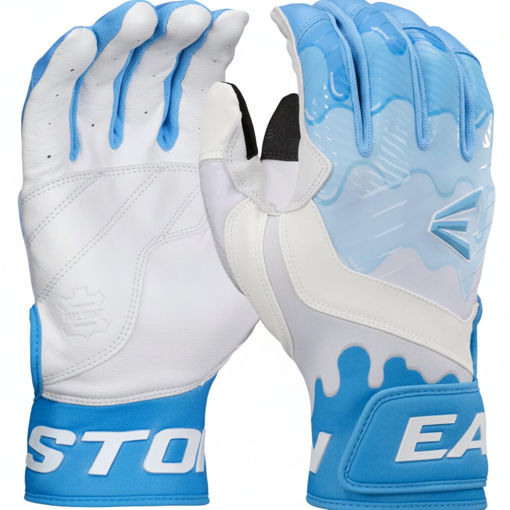 Easton Walk-Off Ethos Drip Adult or Youth Batting Gloves (White-Blue): WOBG25 Equipment Easton 