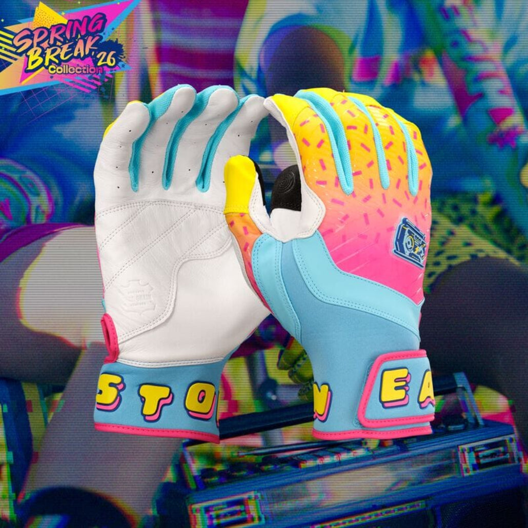 Easton Spring Break Walk-Off Ethos Adult or Youth Batting Gloves Light Blue-Pink: WOBG25SB Equipment Easton 