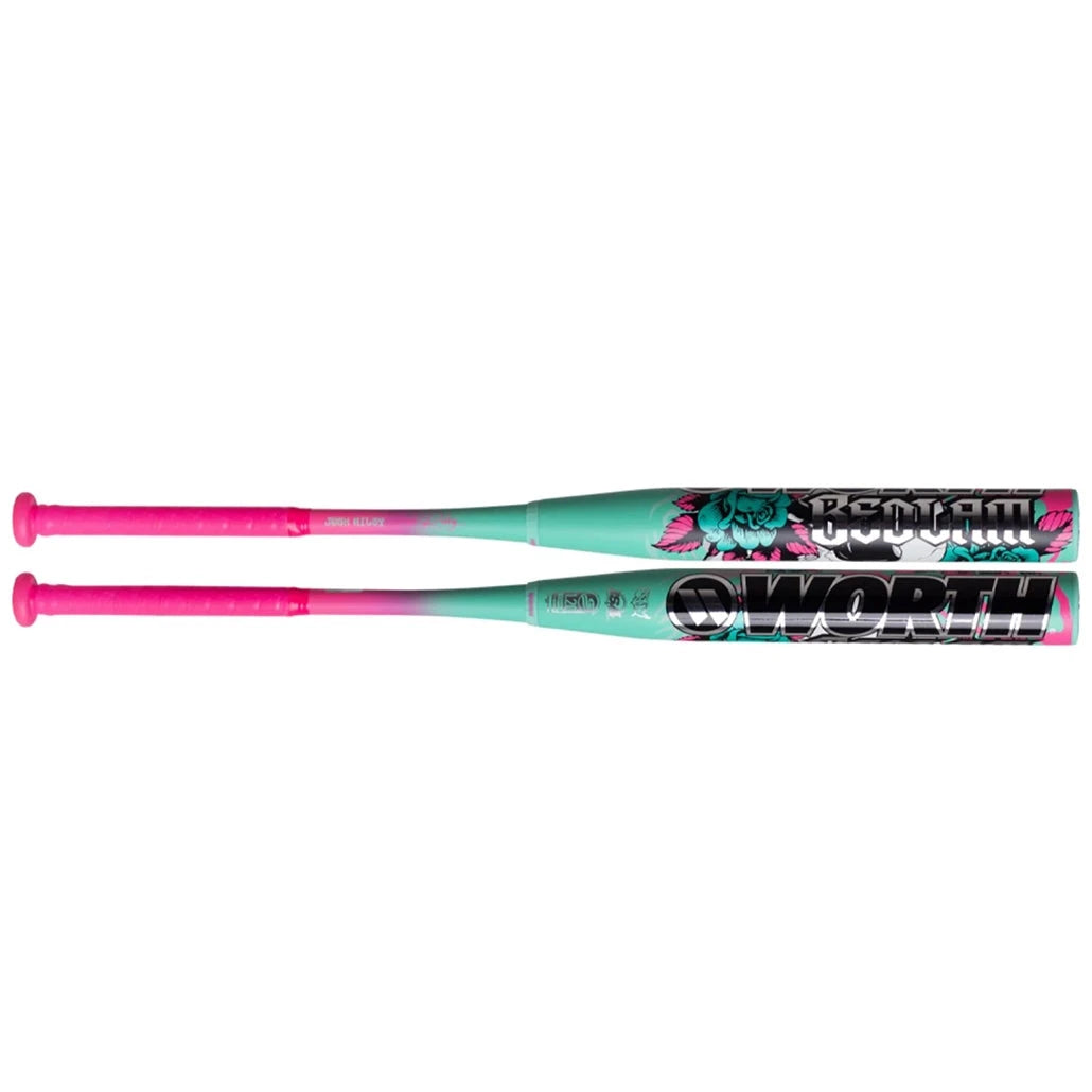 2026 Worth Bedlam Josh Riley 13.5" USSSA Balanced 2-Piece Slowpitch Softball Bat : WSUJRBEDB Bats Worth 