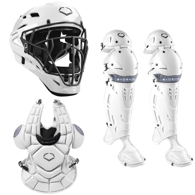 Evoshield SRZ-1™ Fastpitch Softball Catcher’s Equipment Set: SRZ-1 Fastpitch Equipment EvoShield White - Adult 