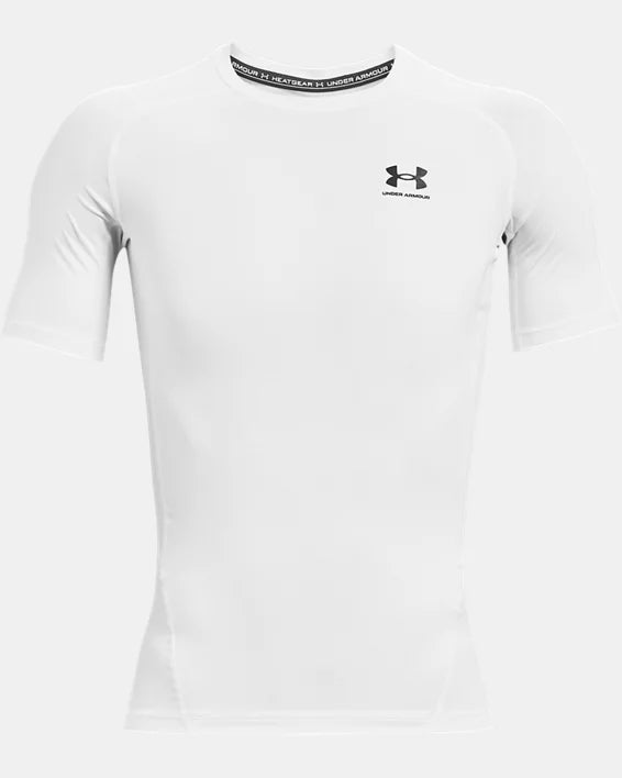Under Armour Men&#39;s HeatGear® Short Sleeve Shirt: 1361518 Apparel Under Armour White Small 