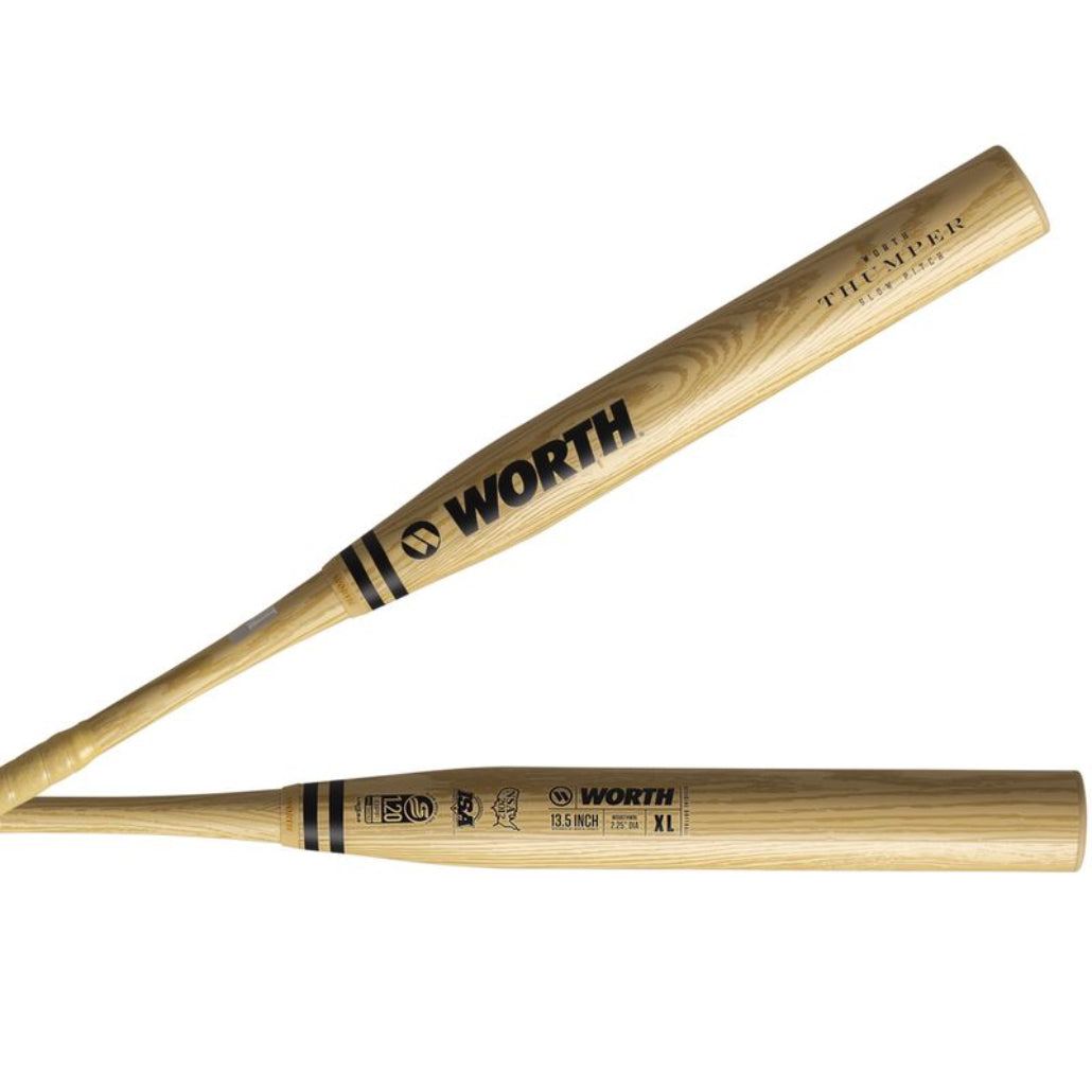 2027 Worth Thumper XL 2-Piece End-Loaded 13.5" USSSA Slowpitch Softball Bat: WSU6THWBL