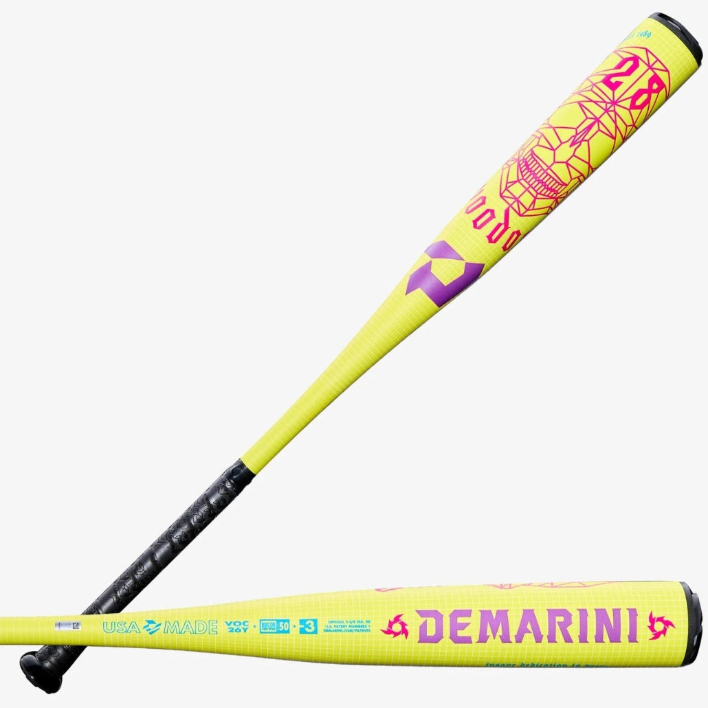 2026 DeMarini Voodoo One V2 Solar Yellow LE (-3) BBCOR Baseball Bat: WBD2651010 Bats DeMarini 
