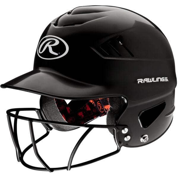 Rawlings Coolflo Batting Helmet with Baseball/Softball Mask: RCFHFG Equipment Rawlings Black 