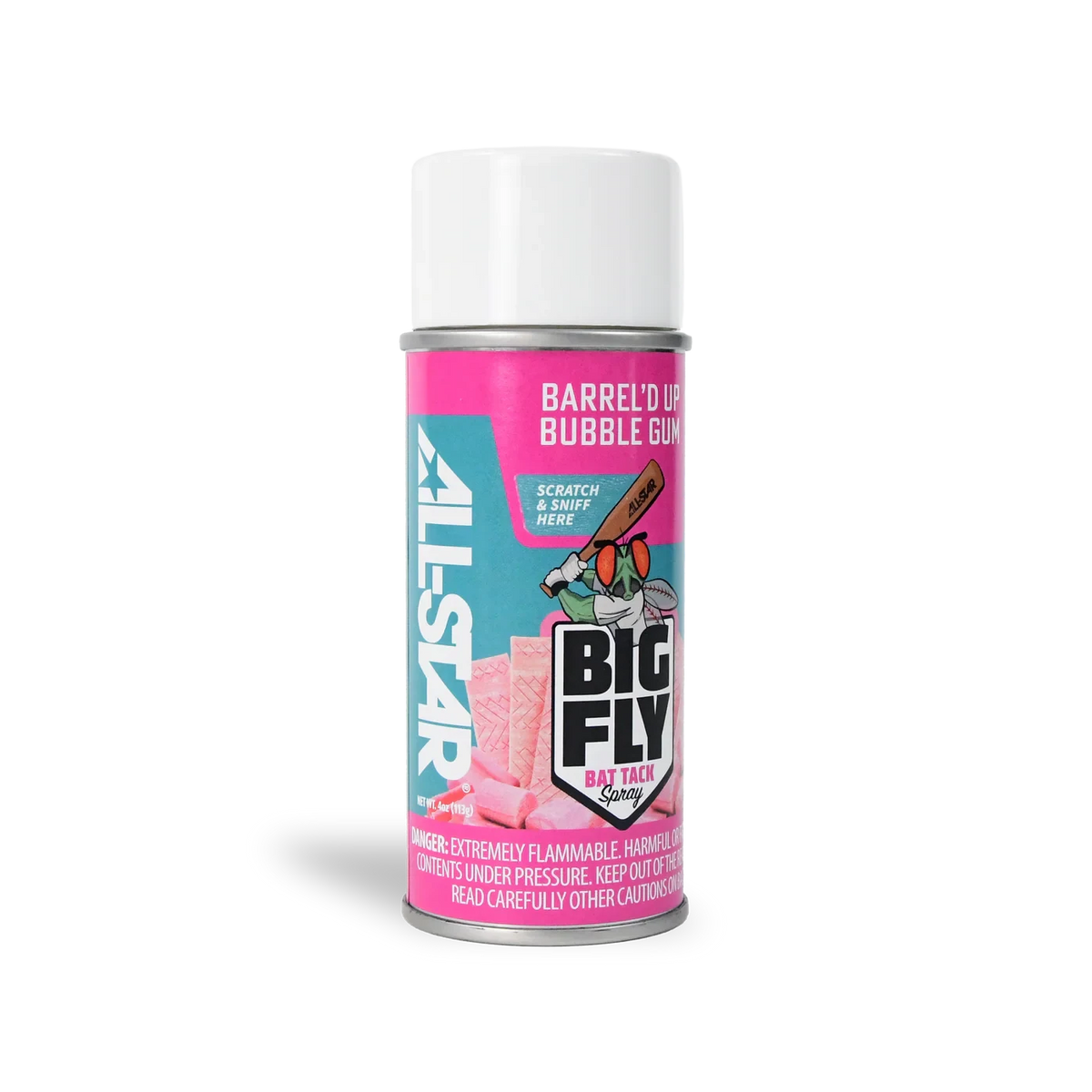 All Star Big Fly™ Bat Tack Spray: BFSP1 Equipment Pow'r Tac Barrel'd Up Bubble Gum 