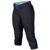 Easton Women's Piped Pro Pants: A164148 Apparel Easton XX-Small Black-Royal 