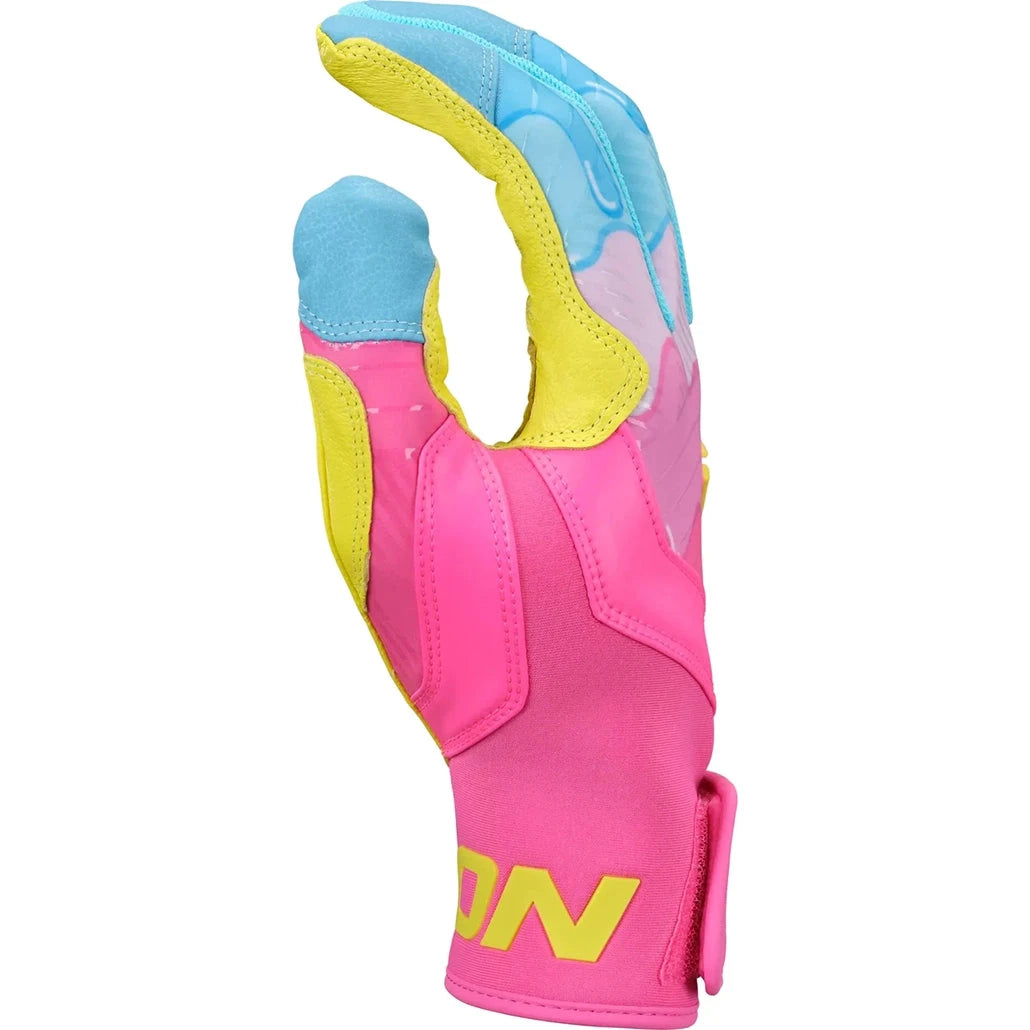 Easton Walk-Off Ethos Drip Adult or Youth Batting Gloves (Blue-Pink): WOBG25 Equipment Easton 