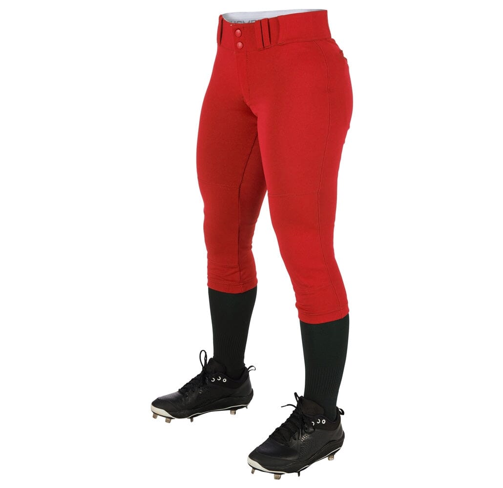 Champro Womens/Girls Tournament Low Rise Solid Pants: BP11 Apparel Champro Scarlet Adult Small 