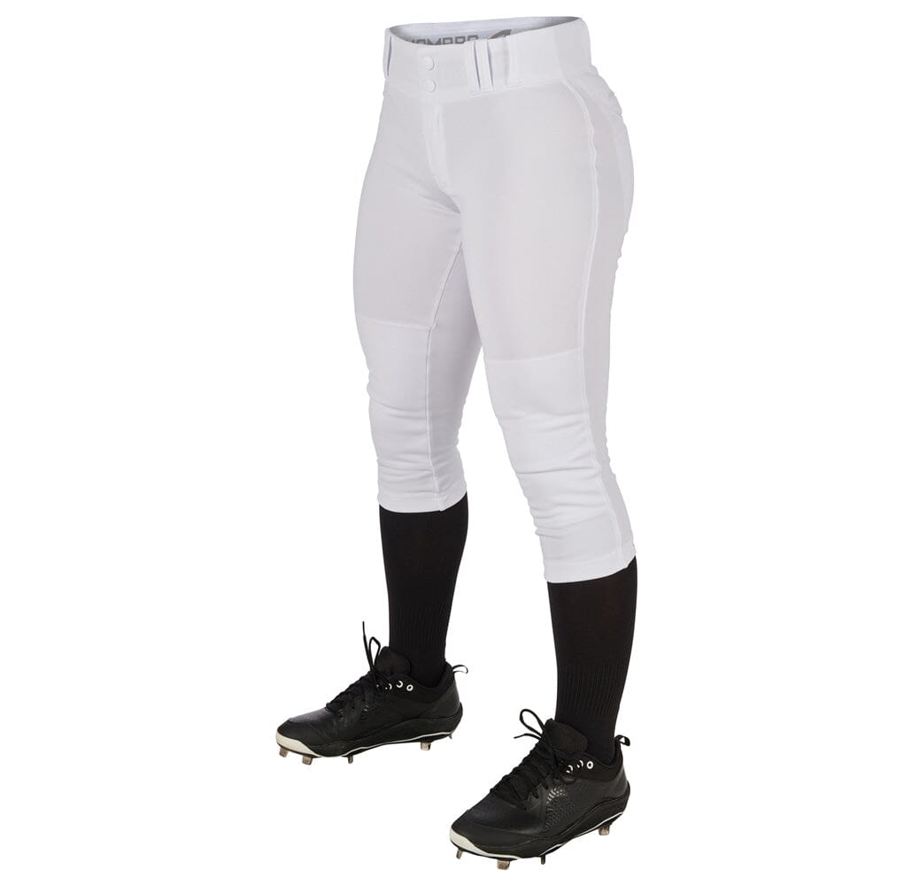 Champro Womens/Girls Tournament Low Rise Solid Pants: BP11 Apparel Champro White Youth Large 