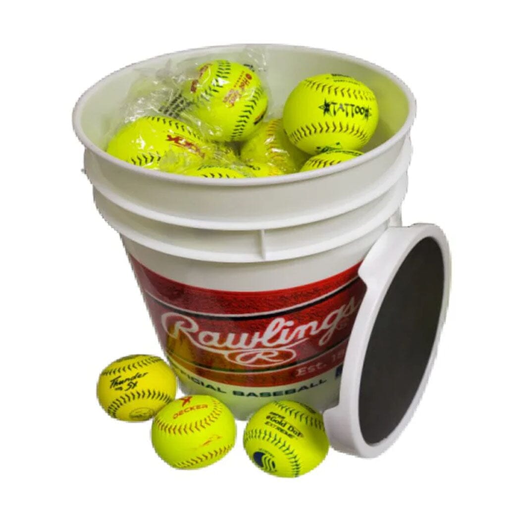 2 dozen Slowpitch Softballs (12 inch) with Bucket: 24SPBUCKET Balls Dudley 